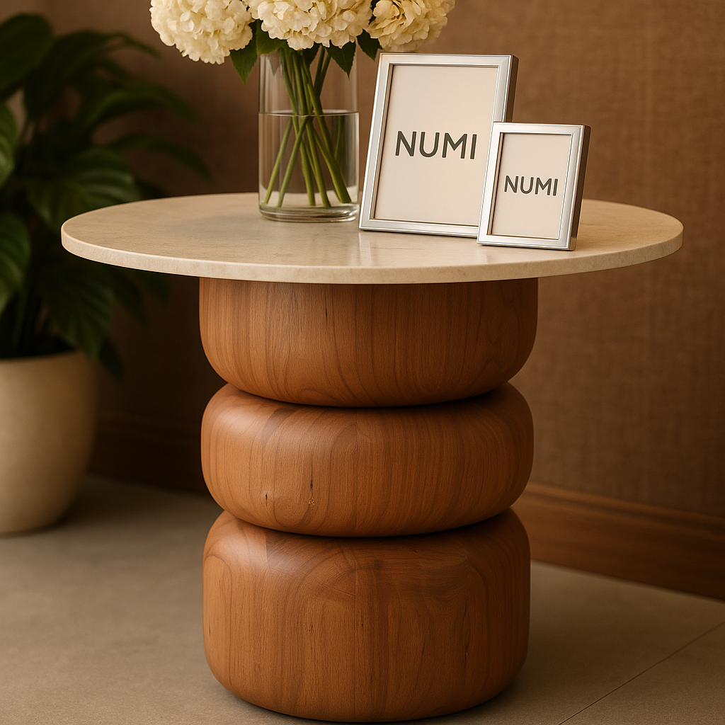 Detalle del diseño y material del mueble Mesa Auxiliar Tomma NUMI