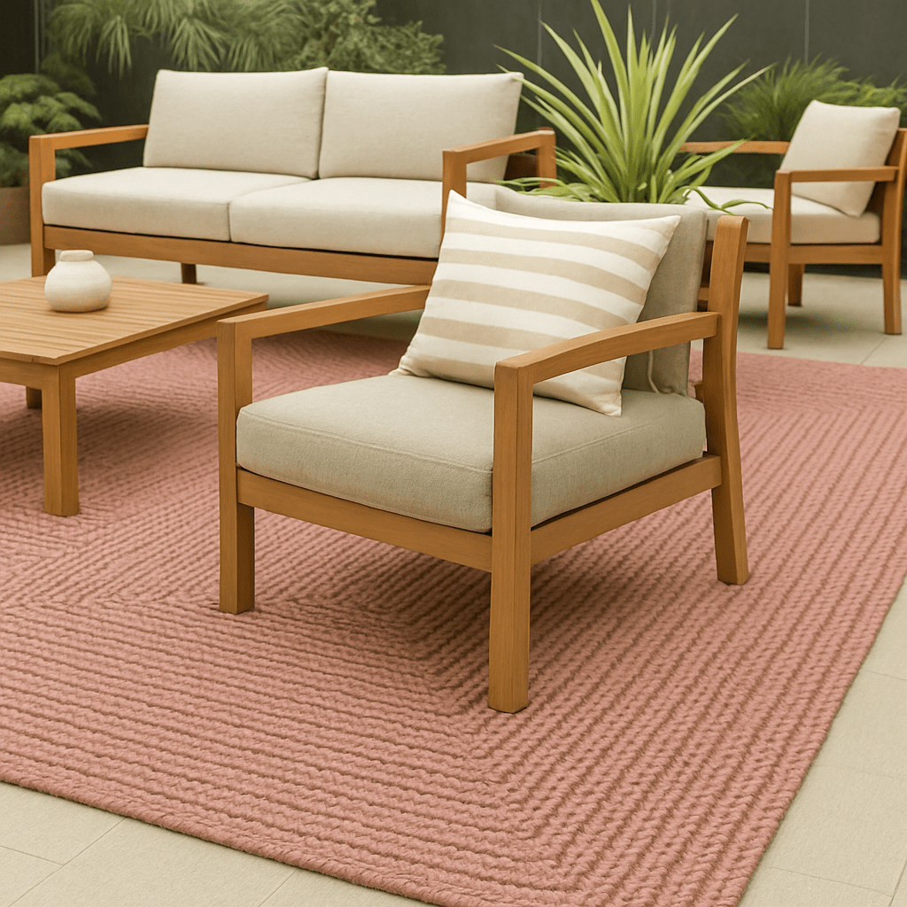 Alfombra TA Original Ladrillo en terraza con muebles de exterior