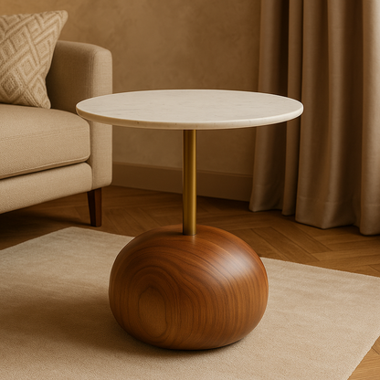 Mesa Lateral Coco de madera NUMI, diseño contemporáneo