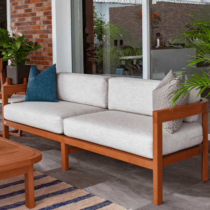Sofá de 3 Cuerpos Vera de madera NUMI, diseño atemporal para terrazas